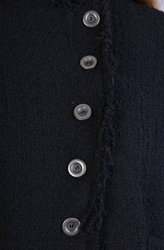 A39B SM216 BLACK Wool Bouclé Oversize Jacket.