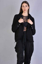 A39B SM216 Jacket - Black Wool Bouclé Oversized Asymmetric Button Luxurious Italian Women's