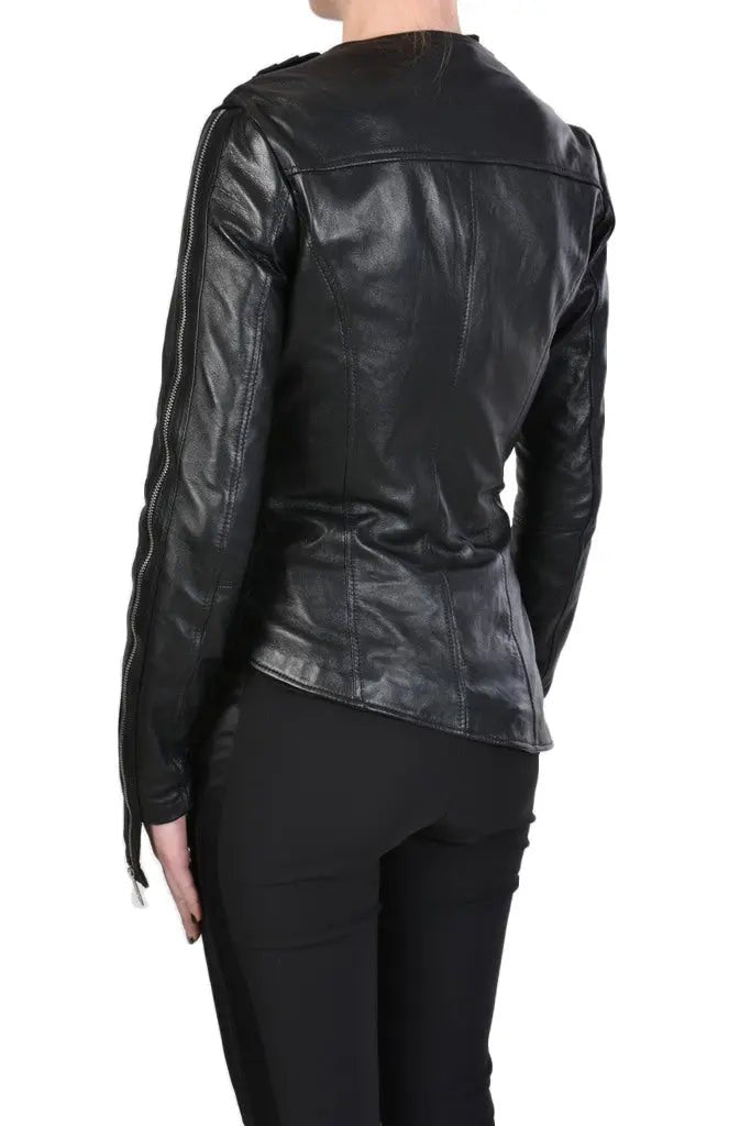 TR4B MYSTIC23 BLACK leather jacket woman - TEPHRA