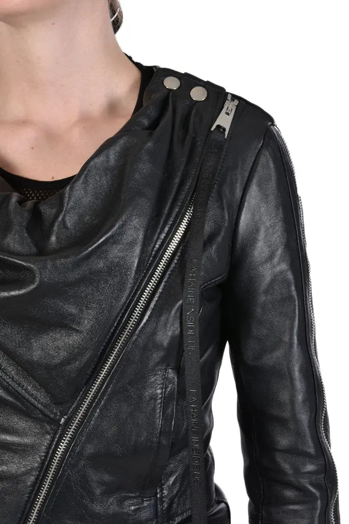 TR4B MYSTIC23 BLACK leather jacket woman - TEPHRA