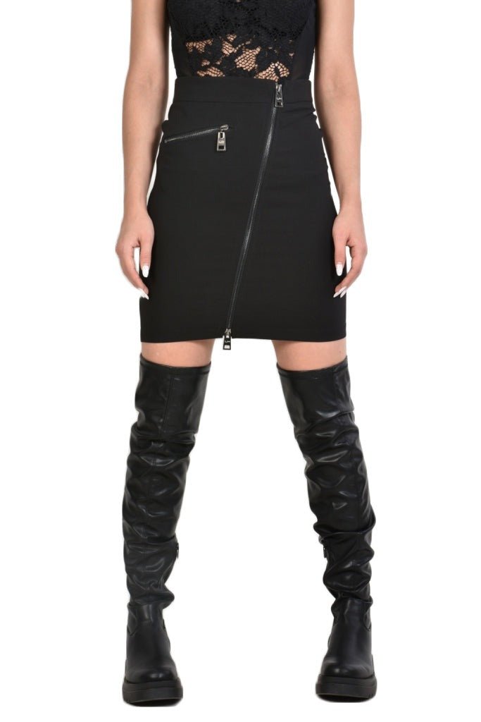 TR4B VALLADOLID23 Black Techno Stretch Skirt 139.00 woman LA HAINE INSIDE US TEPHRA